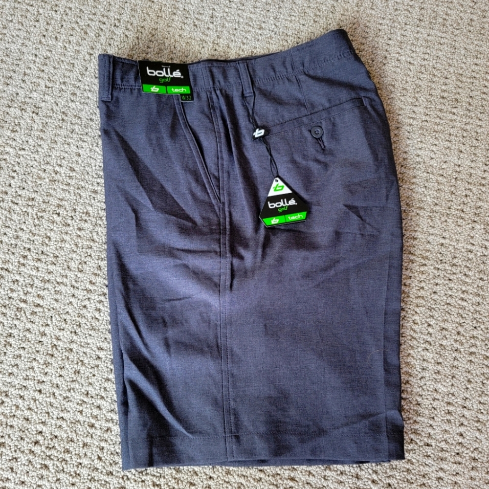 Brand New Mens Bolle Golf Tech Short Size 32 waist 9" Inseam Dark Gray